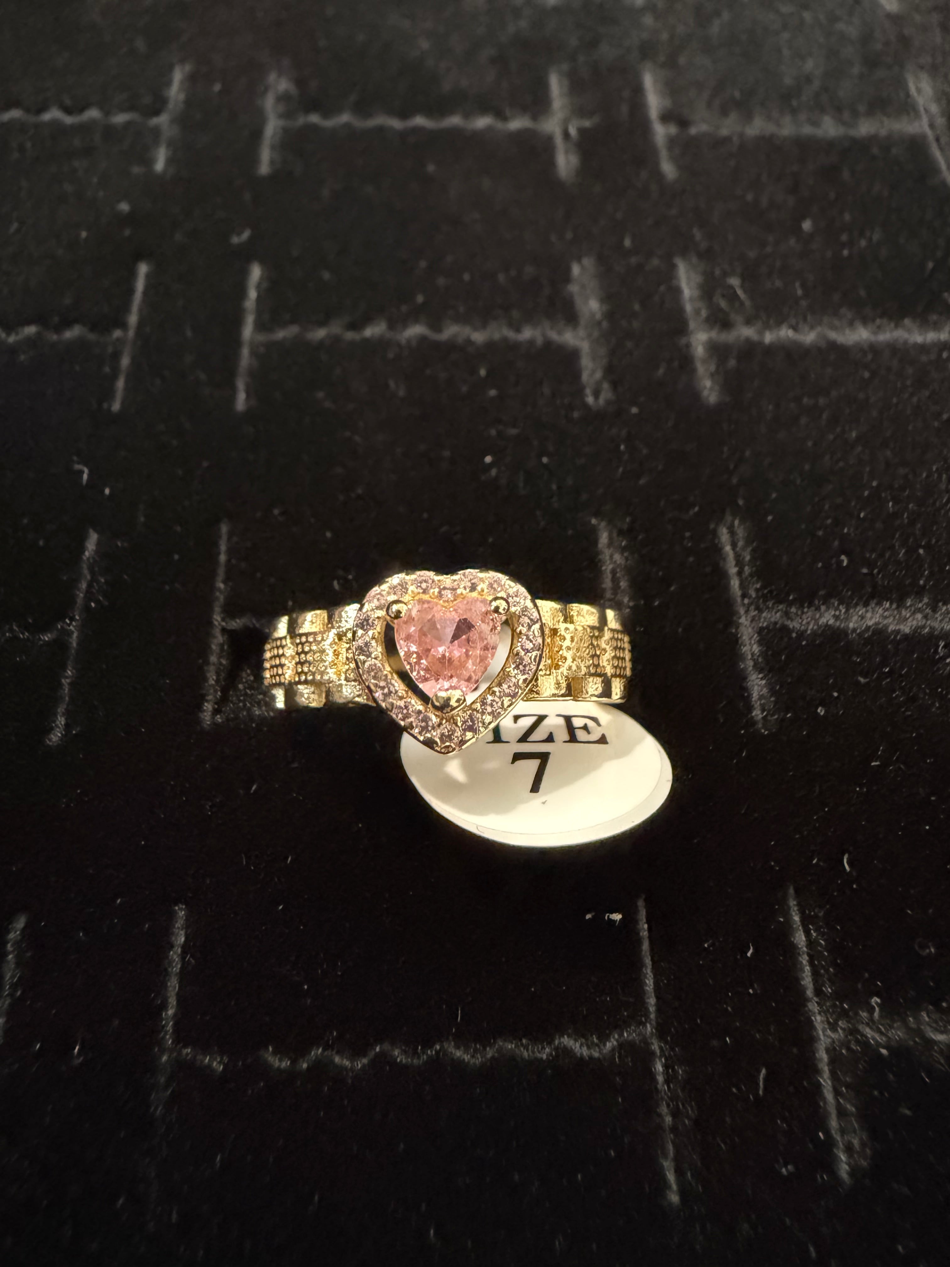 Small pink heart ring