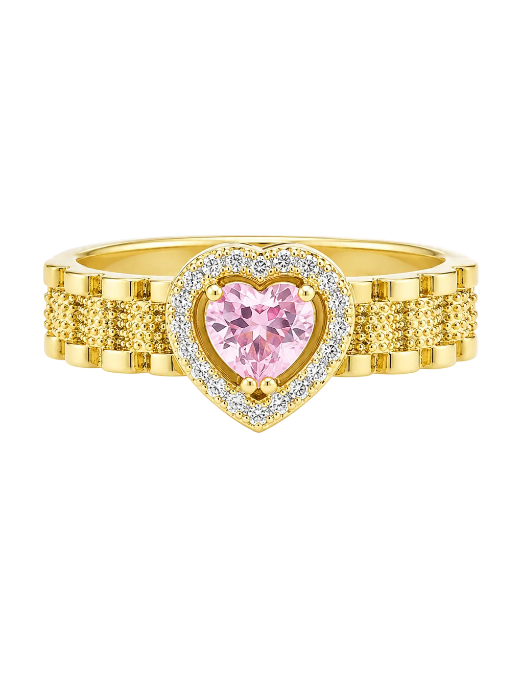Small pink heart ring