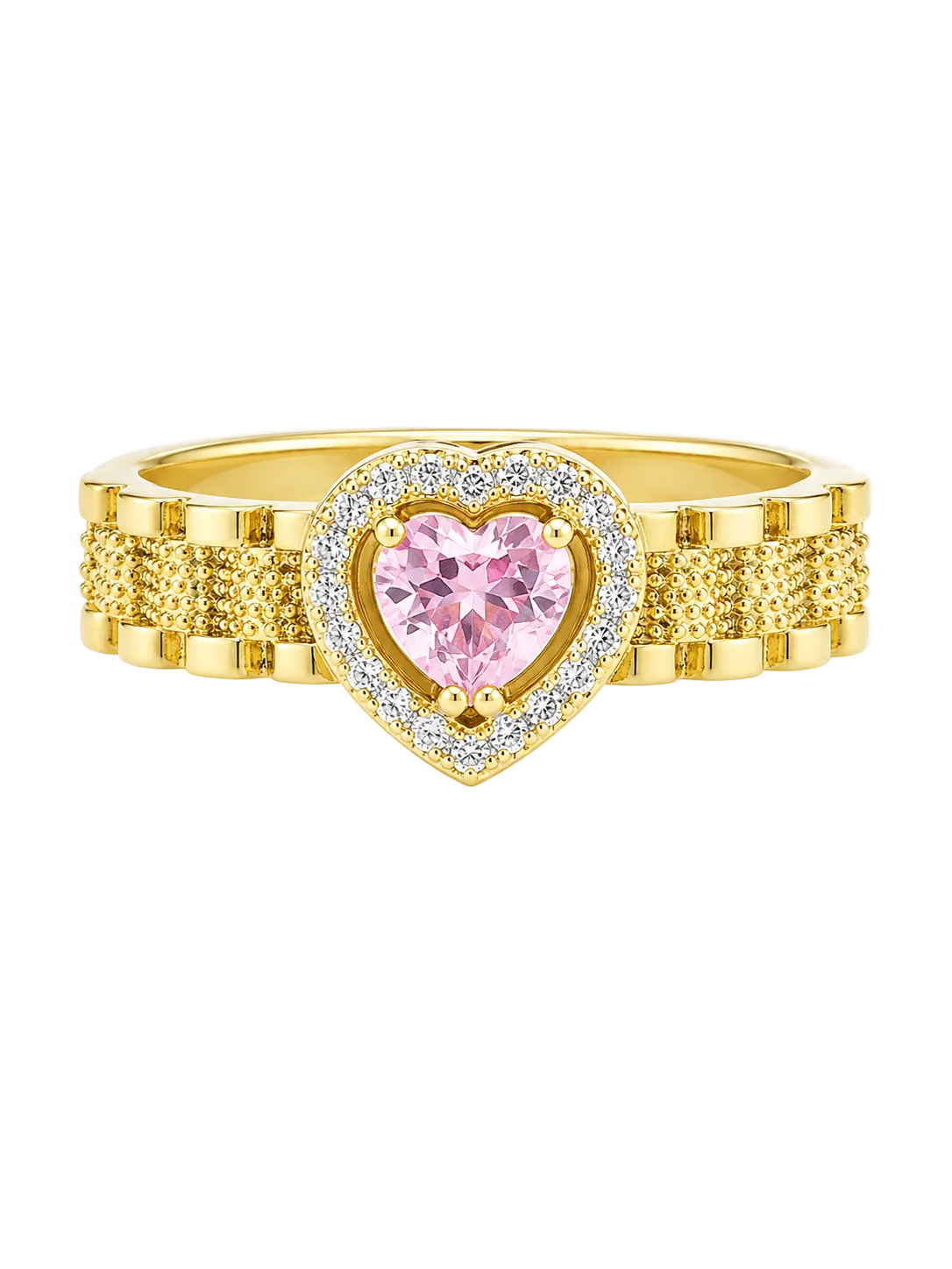 Small pink heart ring