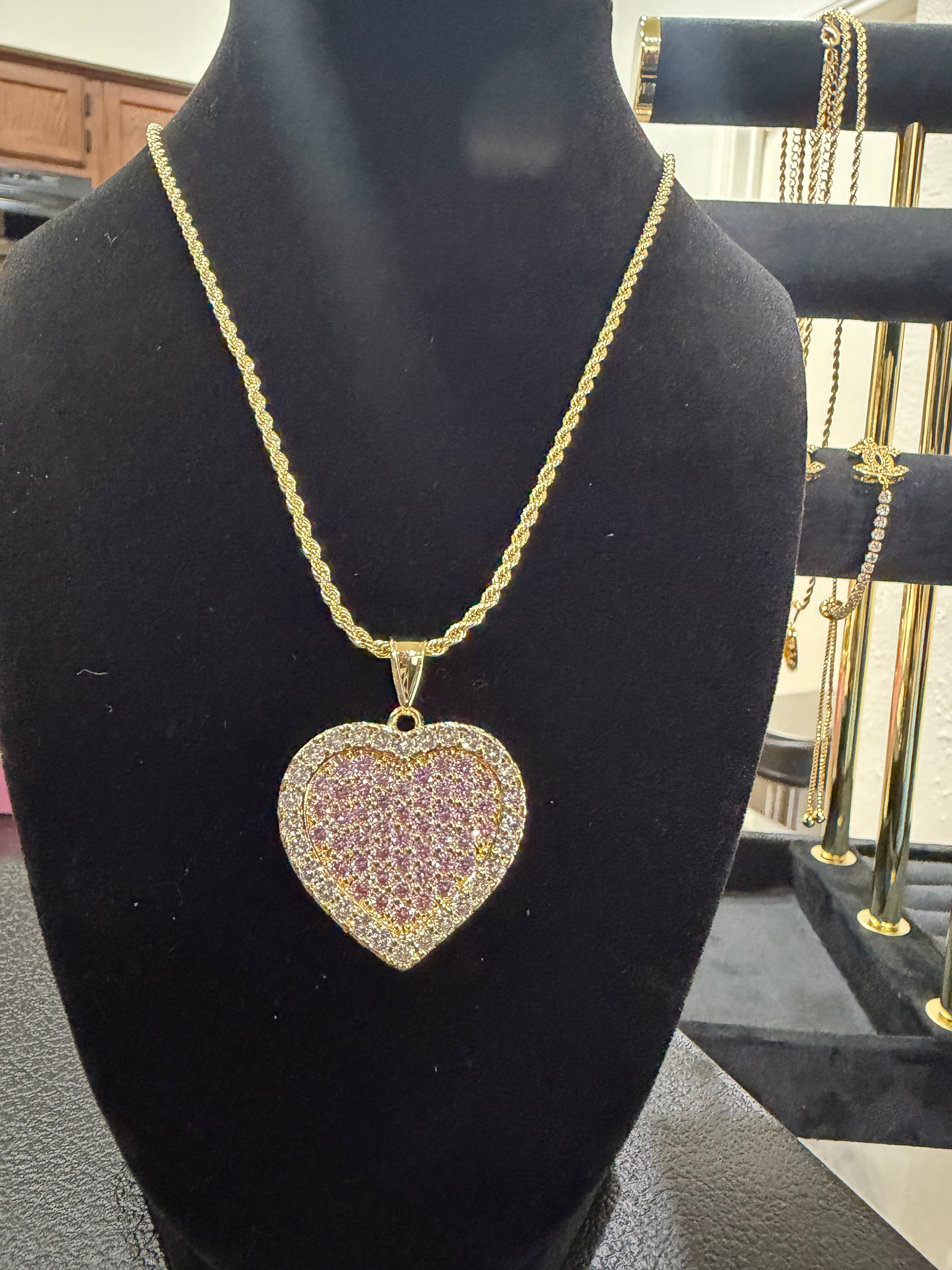 Big Heart pink necklace