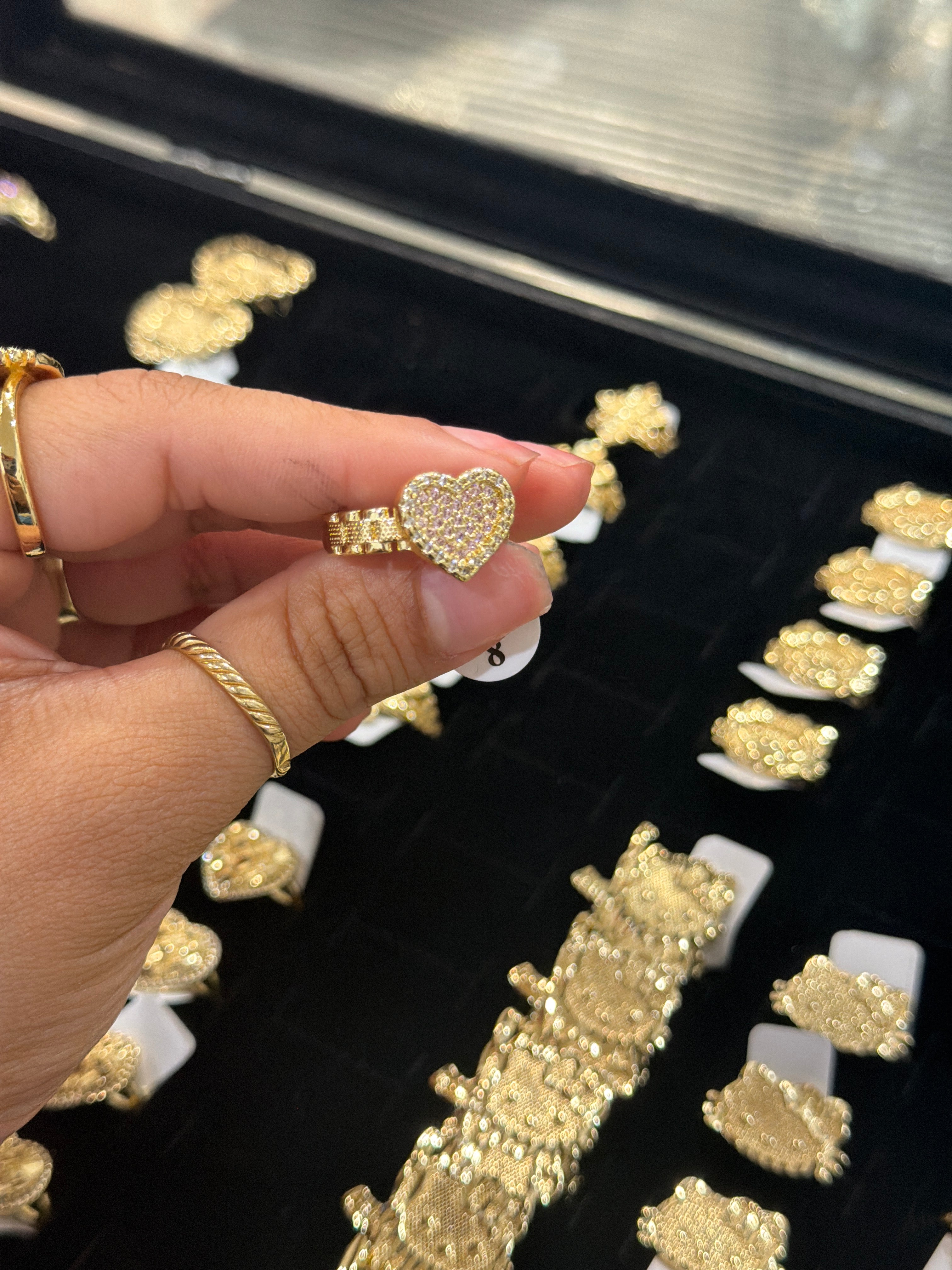 Small pink heart ring
