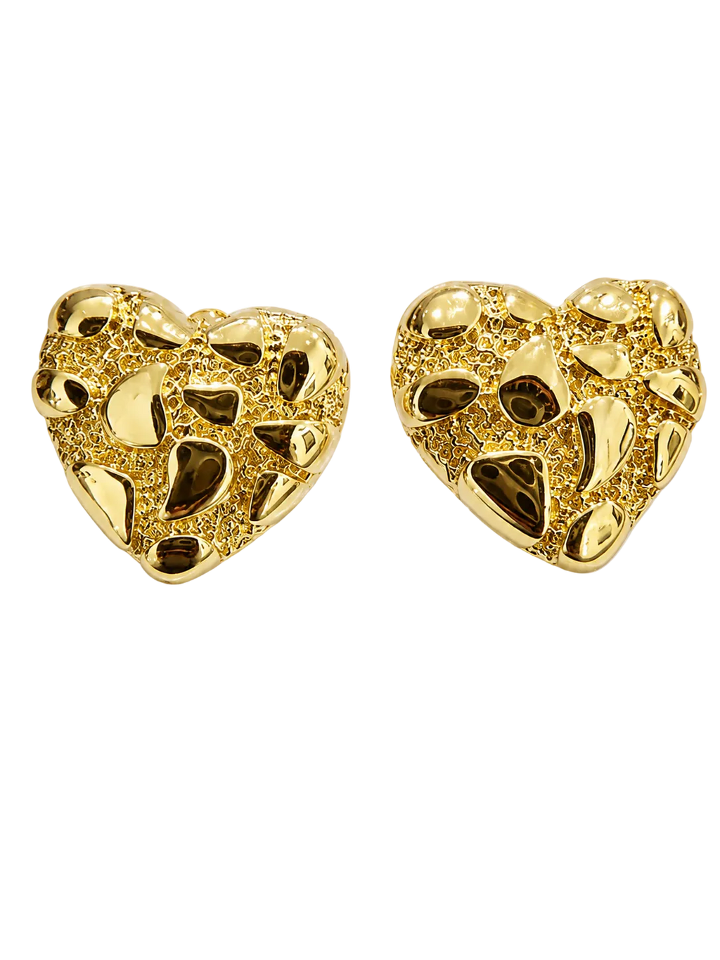 Mini heart nugget earring