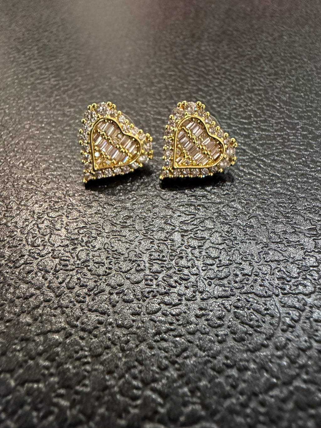 Diamond heart earrings