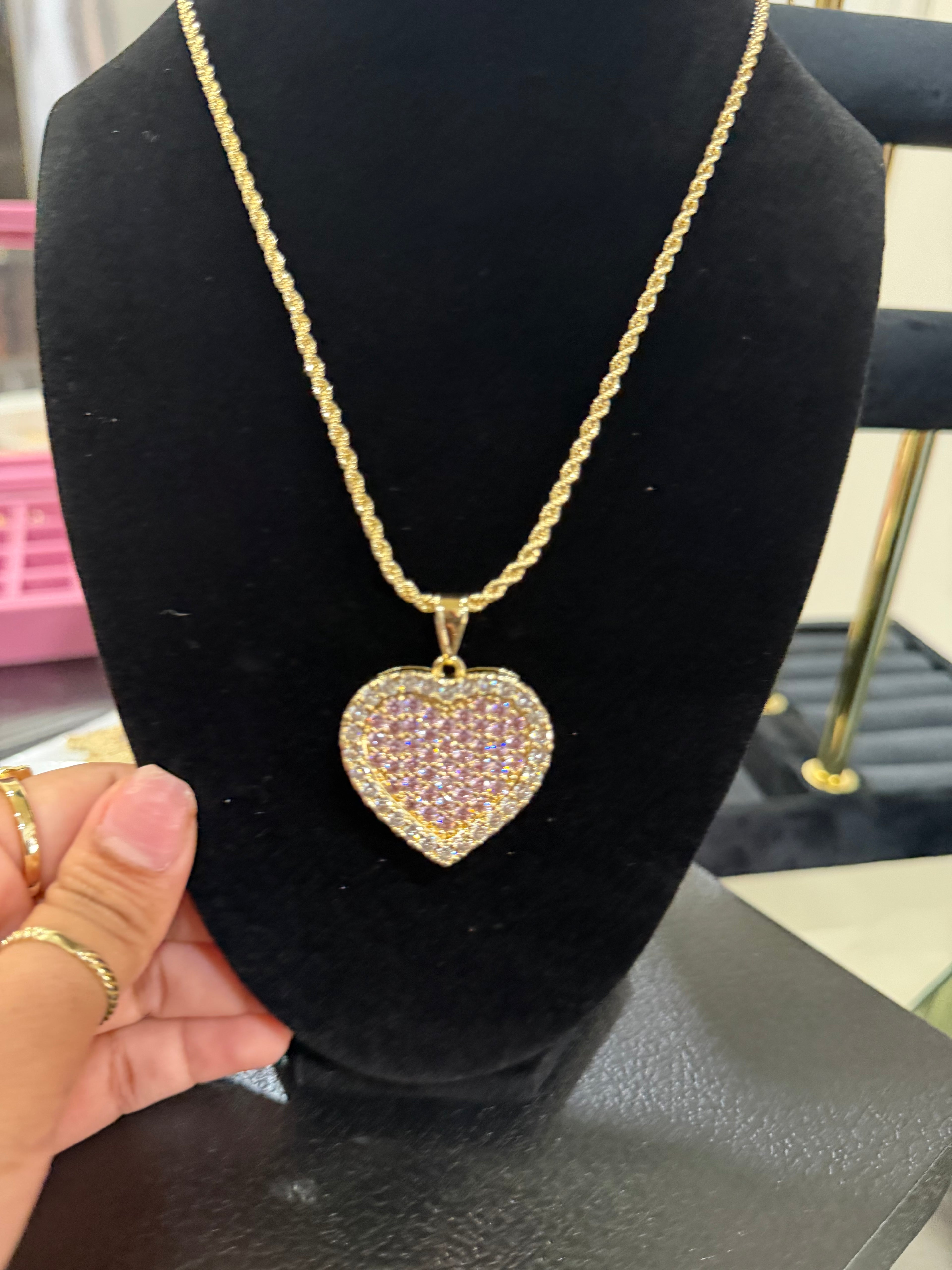 Big Heart pink necklace