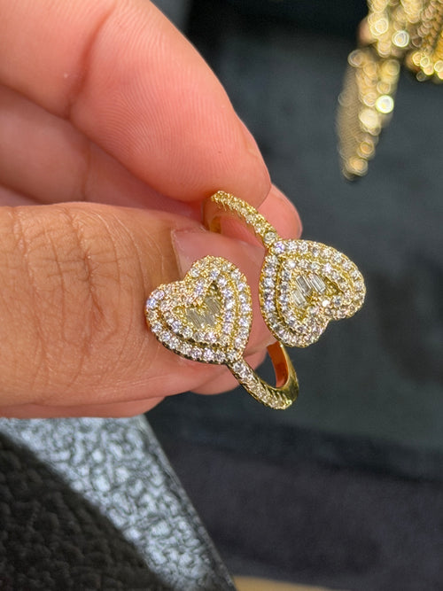 Adjustable Diamond heart Ring