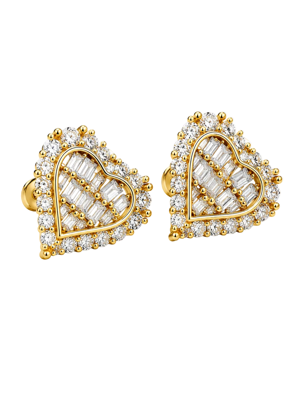 Diamond heart earrings