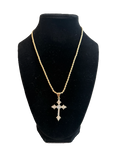 NEWWW Gold cross necklace with diamond accents