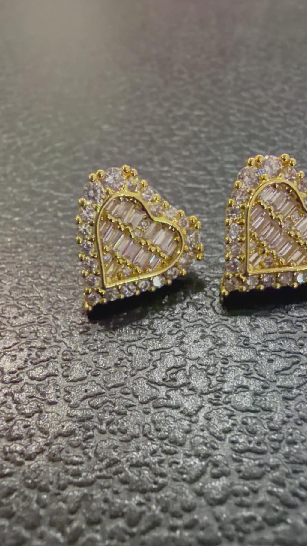 Diamond heart earrings
