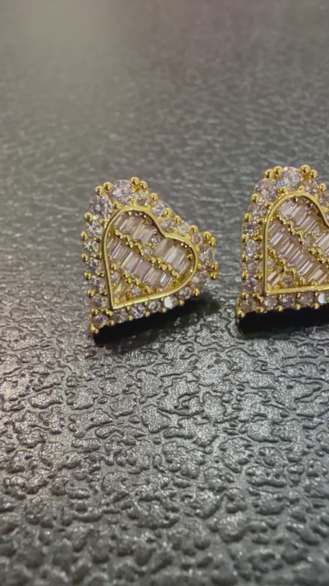 Diamond heart earrings